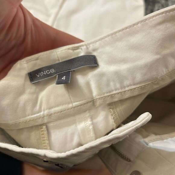 VINCE Cropped Straight Ankle Chinos Khaki Pants 4 - Picture 6 of 7